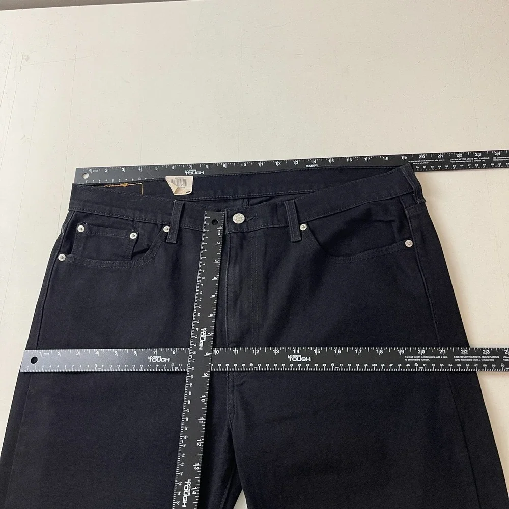 Levis 513 Jeans Mens 38x32 Black Slim Straight Dark Wash Denim Grunge Goth